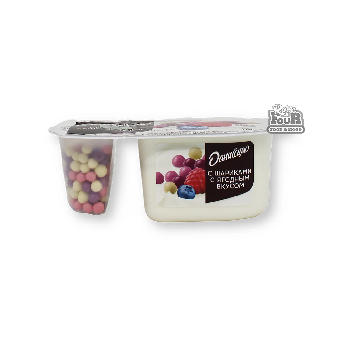 Yoghurt "Danissimo Fantasia" with crunchy balls of berry flavor 7% 105g
